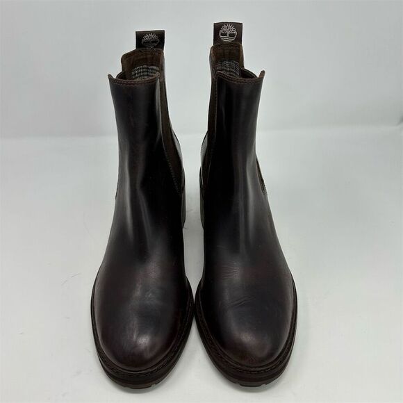 Timberland Sienna High Chelsea Boots Brown Burgundy Leather Size 11 Slip-On - Picture 5 of 14